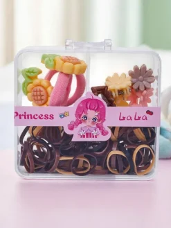 Akcesoria Do Włosów^Royalfashion Zestaw spineczek i gumeczek do włosów dziecięcych MiniJoy brązowy