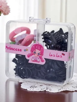 Akcesoria Do Włosów^Royalfashion Zestaw spineczek i gumeczek do włosów dziecięcych MiniJoy czarny