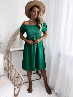 Sukienki Letnie|Sukienki Krótkie^Royalfashion Zielona damska sukienka mini a'la hiszpanka zielony