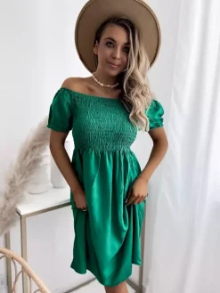 Sukienki Letnie|Sukienki Krótkie^Royalfashion Zielona damska sukienka mini a'la hiszpanka zielony