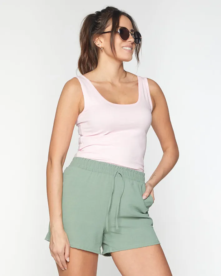 Szorty|Krótkie Spodenki^Royalfashion Zielone damskie materiałowe krótkie spodenki PLUS SIZE zielony