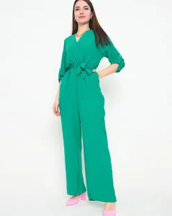 Kombinezony^Royalfashion długi kombinezon damski zielony