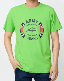 Bluzki^Royalfashion męski t-shirt z nadrukiem zielony