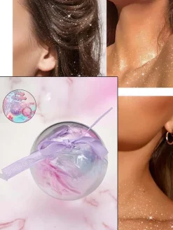 Twarz^Royalfashion Rozświetlacz do twarzy w postaci miekkiej, puszystej kulki