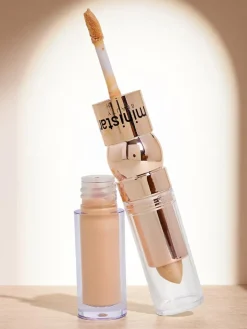 Twarz^Royalfashion Rozświetlacz w sztyfcie i korektor w płynie do twarzy 2w1 Golden Biscut