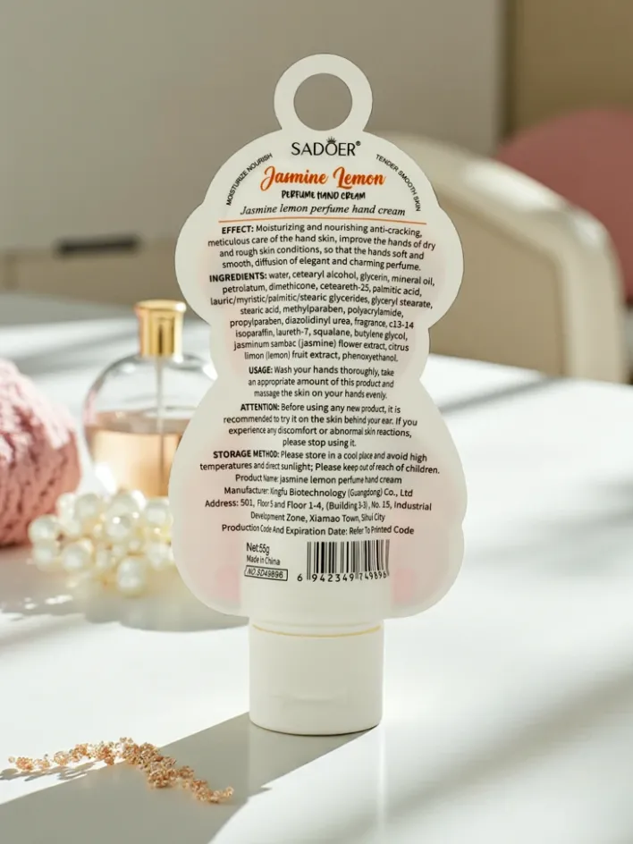 Dłonie^Royalfashion Sadoer Aurelia Jasmine Lemon perfumowany krem do rąk 50 ml miś