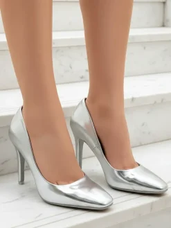 Szpilki|Klasyczne^Royalfashion Srebrne Szpilki Elegante srebrny