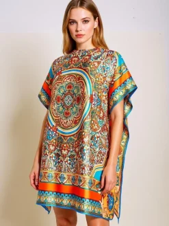 Narzutka Plażowa|Bluzki / Koszule / Koszulki^Royalfashion Sukienka pareo Calista – kolorowa, lekka, inspirowana śródziemnomorskim stylem Wielokolorowe