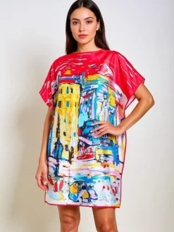 Narzutka Plażowa|Bluzki / Koszule / Koszulki^Royalfashion Sukienka Pareo Callista od – kolorowa, uniwersalna, do kolan Wielokolorowe