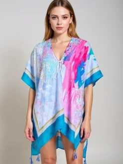 Narzutka Plażowa|Bluzki / Koszule / Koszulki^Royalfashion Sukienka pareo Calypso – zwiewna kreacja do kolan, kolorowa Wielokolorowe