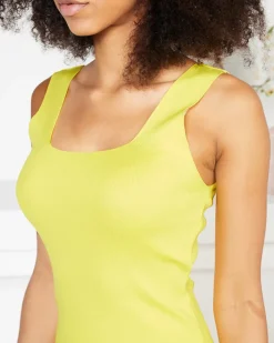 Sukienki Letnie|Sukienki Krótkie^Royalfashion Sukienka tkaninowa na ramiączkach w kolorze m- Odzież żółty