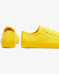 Trampki|Ocieplane^Royalfashion Żółte damskie trampki Aklina - Obuwie żółty