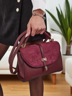 Małe Torebki^Royalfashion Torebka damska z eko skóry Sofia Blace Bordowy