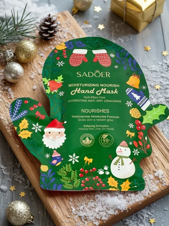 Dłonie^Royalfashion Świąteczna Maska do rąk - rękawiczki z niacynamidami- nawilżająca
