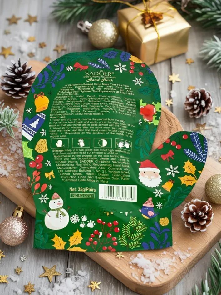 Dłonie^Royalfashion Świąteczna Maska do rąk - rękawiczki z niacynamidami- nawilżająca