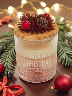 Dekoracje I Ozdoby|Artykuły Chemiczne^Royalfashion Świąteczna świeca zapachowa Merry Christmas Happy New Year