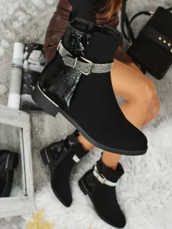 Botki Z Delikatnym Ociepleniem|Botki Na Płaskim Obcasie^Royalfashion Wyższe botki damskie eko skórzane Arasse