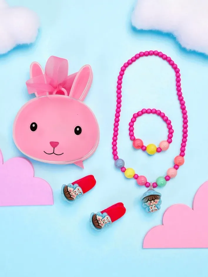 Dziewczęce^Royalfashion Zestaw biżuterii dla dzieci Bambina Dolce Fuschia Fuksjowy