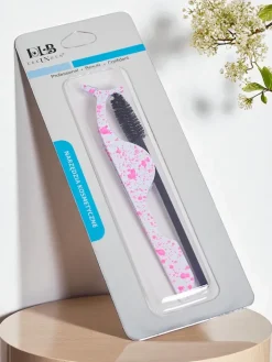 Oczy^Royalfashion Zestaw do stylizacji rzęs- pęseta do sztucznych rzęs i szczoteczka różowy