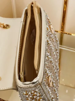 Małe Torebki^Royalfashion Złota Torebka Elegancia Fiori złoty